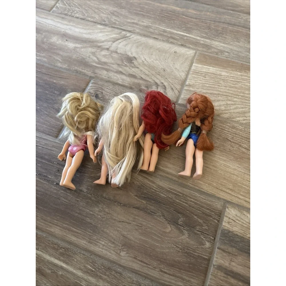 Disney Petite Doll Lot of 4 Ariel‎ Rapunzel Aurora Anna